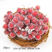 1pack Christmas Red Berry Flowers Artificial Stamen Buds - Christmas Trees USA
