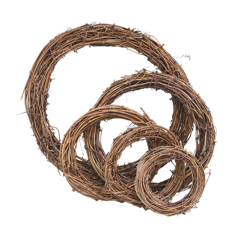 35/25/20/15cm Rattan Craft Floral Hoop Christmas Wreath - Christmas Trees USA
