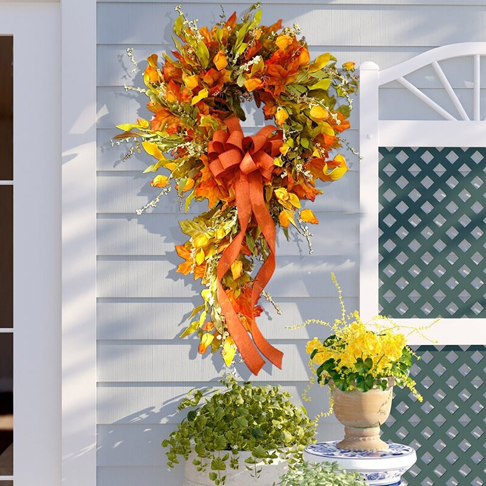 Autumn Wreath Christmas Decoration Thanksgiving Garland - Christmas Trees USA