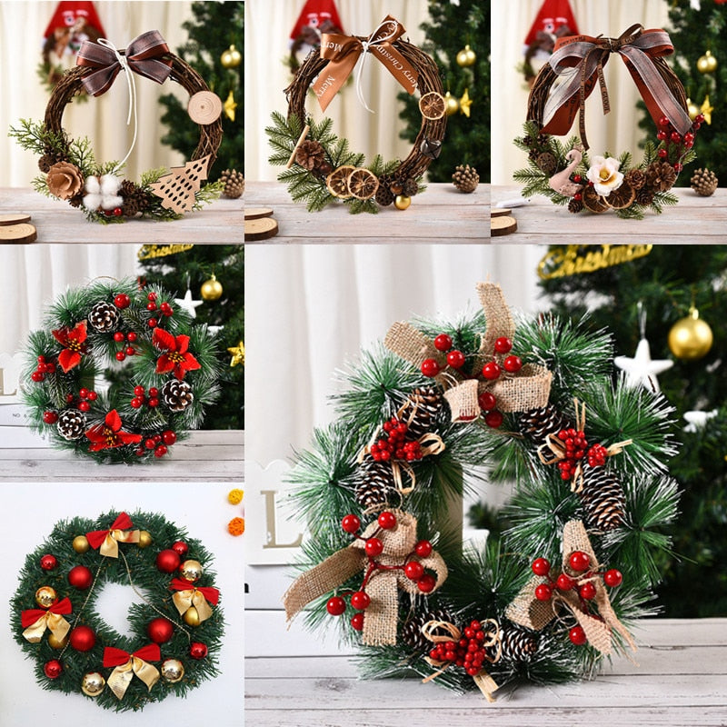 Artificial Christmas Wreath Colorful Beautiful Wall Window Wreath - Christmas Trees USA