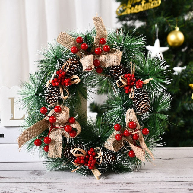 Artificial Christmas Wreath Colorful Beautiful Wall Window Wreath - Christmas Trees USA