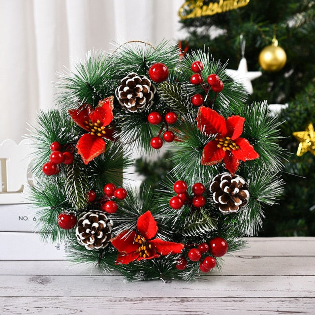 Artificial Christmas Wreath Colorful Beautiful Wall Window Wreath - Christmas Trees USA