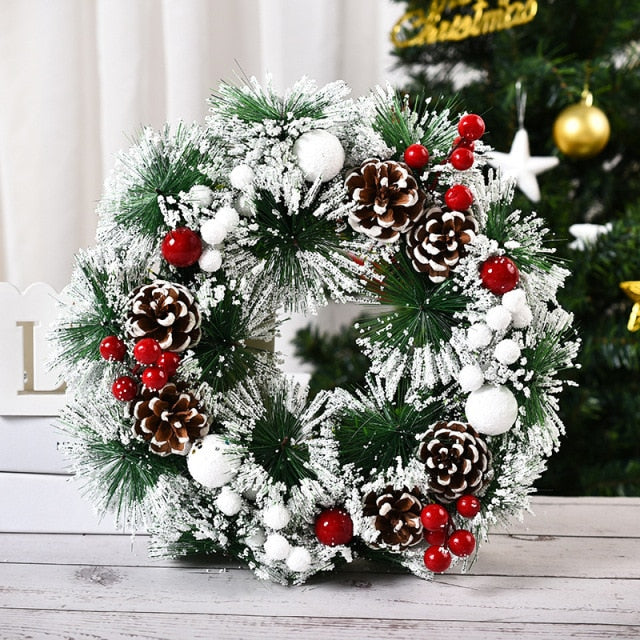 Artificial Christmas Wreath Colorful Beautiful Wall Window Wreath - Christmas Trees USA
