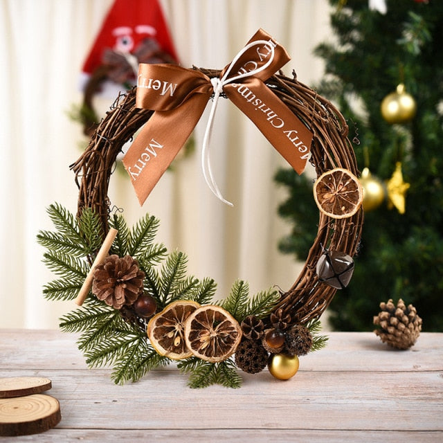 Artificial Christmas Wreath Colorful Beautiful Wall Window Wreath - Christmas Trees USA