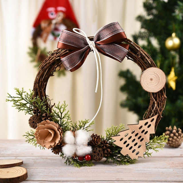Artificial Christmas Wreath Colorful Beautiful Wall Window Wreath - Christmas Trees USA