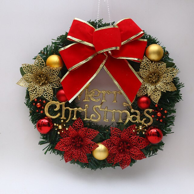Artificial Christmas Wreath Colorful Beautiful Wall Window Wreath - Christmas Trees USA