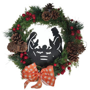 Lighted Nativity Scene Christmas Wreath With Led Light Glowing - Christmas Trees USA