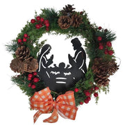 Lighted Nativity Scene Christmas Wreath With Led Light Glowing - Christmas Trees USA
