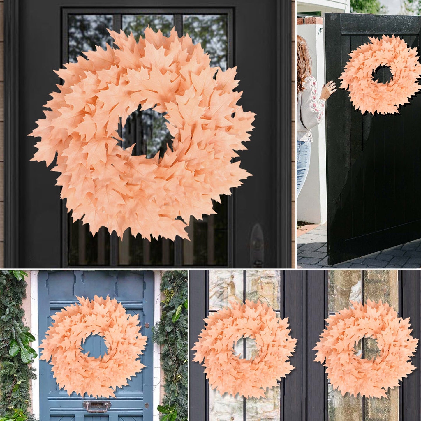 Pink Christmas Wreath Leaf Decoration - Christmas Trees USA