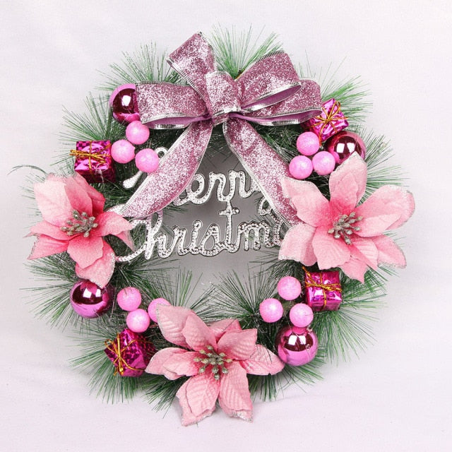 Artificial Plant Garland Christmas Decorations 30cm Ring Wreath - Christmas Trees USA