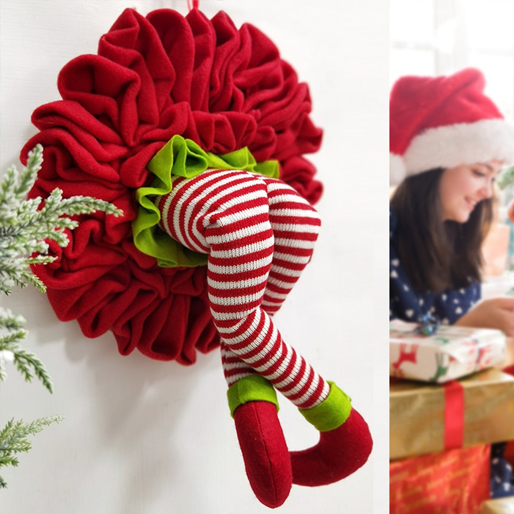 Christmas Elf Thief Santa Legs Wreath Ornaments - Christmas Trees USA