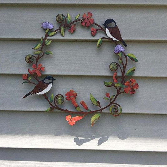 Creative Flowers Wreath Wall Art Lifelike Bird DIY Garland - Christmas Trees USA