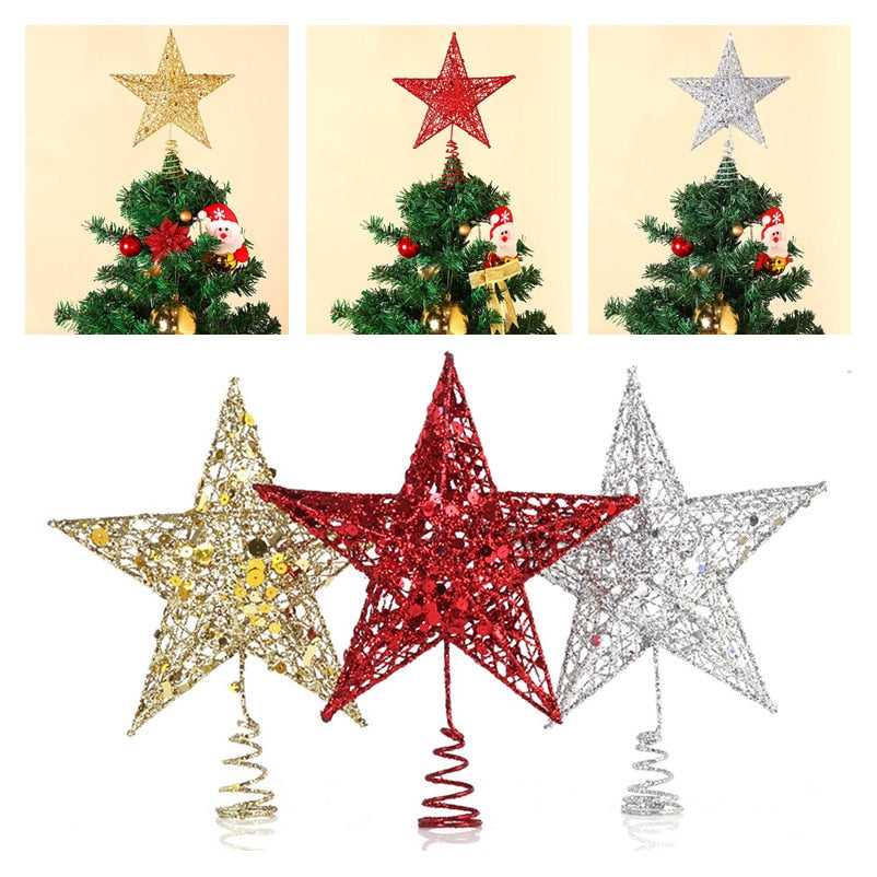 Gold Glitter Christmas Tree Topper Star