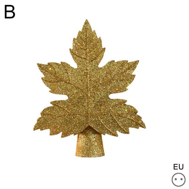 Gold Glitter Christmas Leaf Tree Topper Projector