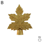 Gold Glitter Christmas Leaf Tree Topper Projector