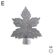 Gold Glitter Christmas Leaf Tree Topper Projector