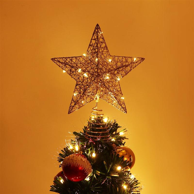 Christmas Tree Topper Star with 15 LED String Lights 20 x 24 cm