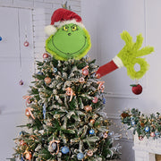 Christmas Furry Green Grinch Head Arm Plush Toy