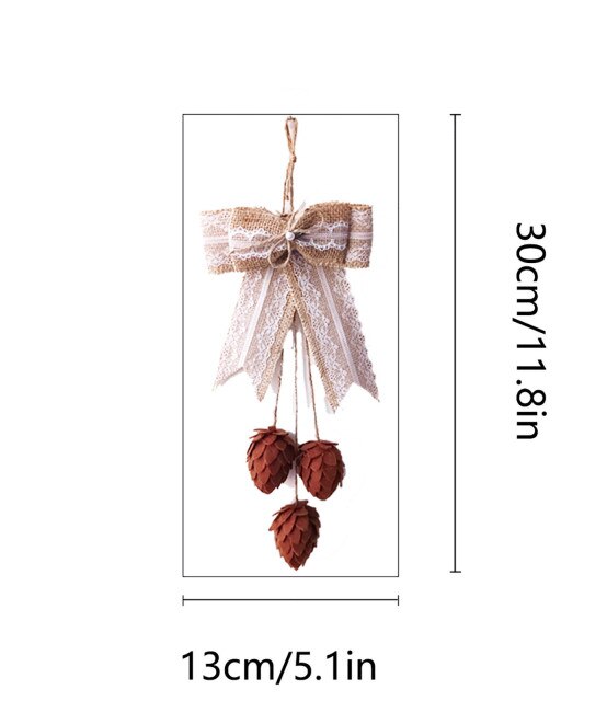 Christmas Tree Topper Natural Burlap Rustic Jute Bowknot