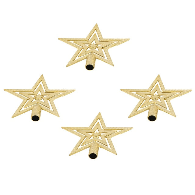 Merry Christmas Golden Star Five Point Star Tree Top