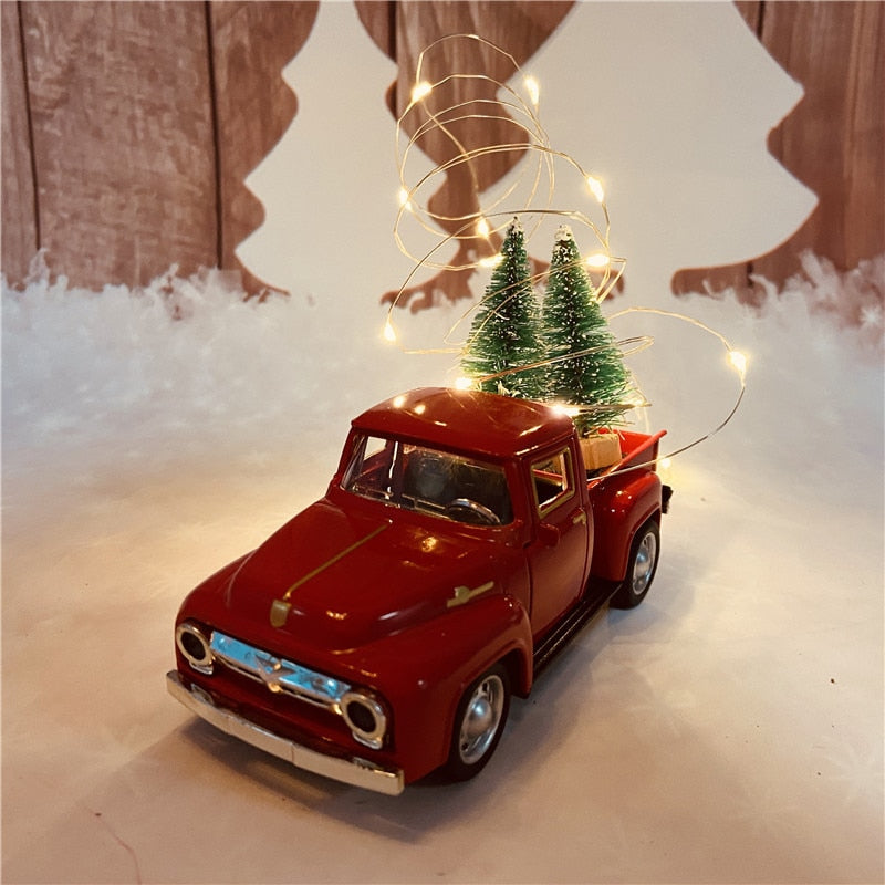 Christmas Ornaments Pickup Alloy Car Toy High Imitation Car