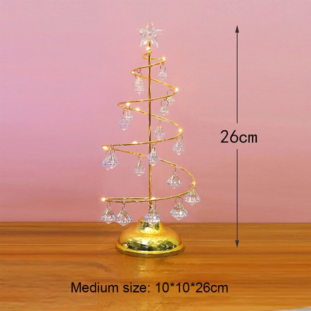Crystal Christmas Tree Lamps Fairy LED Night