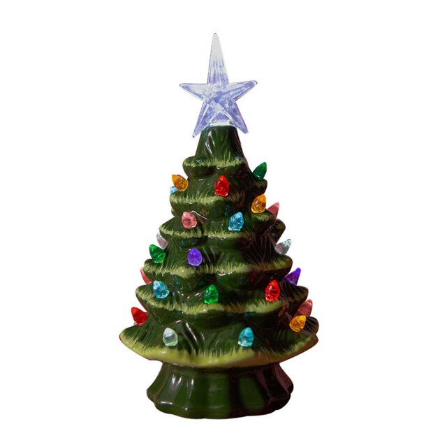 Artificial Christmas Tree Light Hand-painted Desktop Lamp