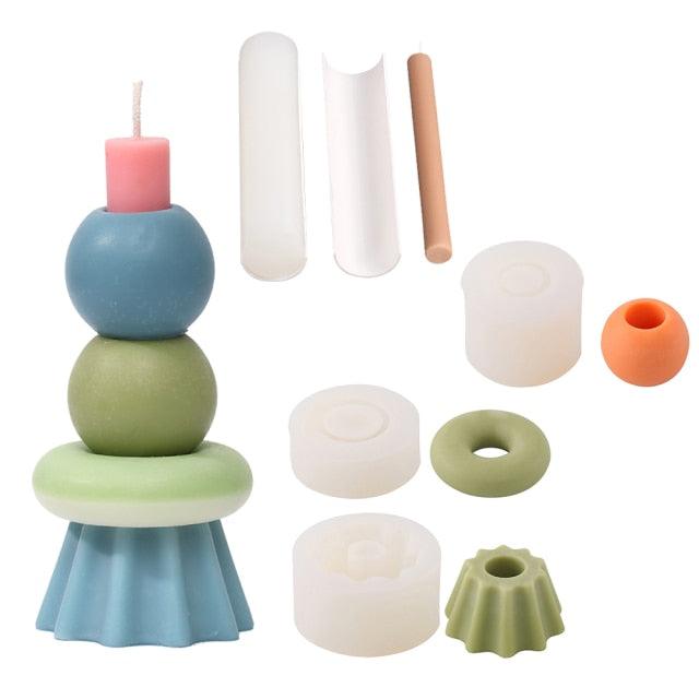 DIY Candle Mold Silicone Building Block Mould Candle