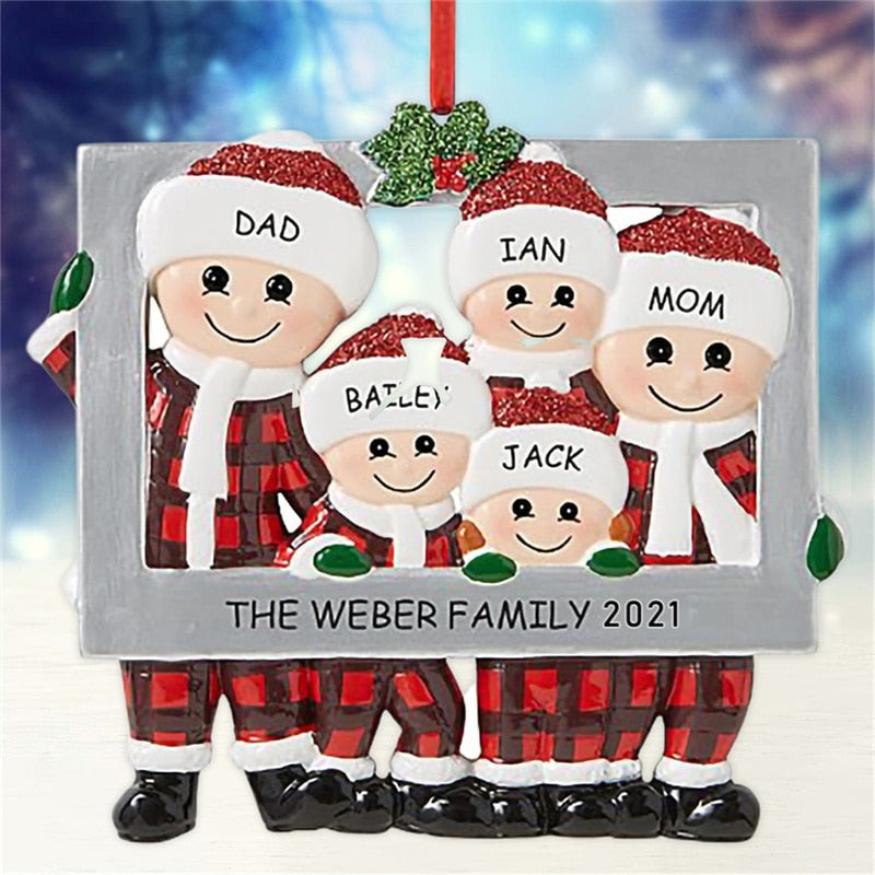 Family Christmas Pendant Ornament DIY Decor