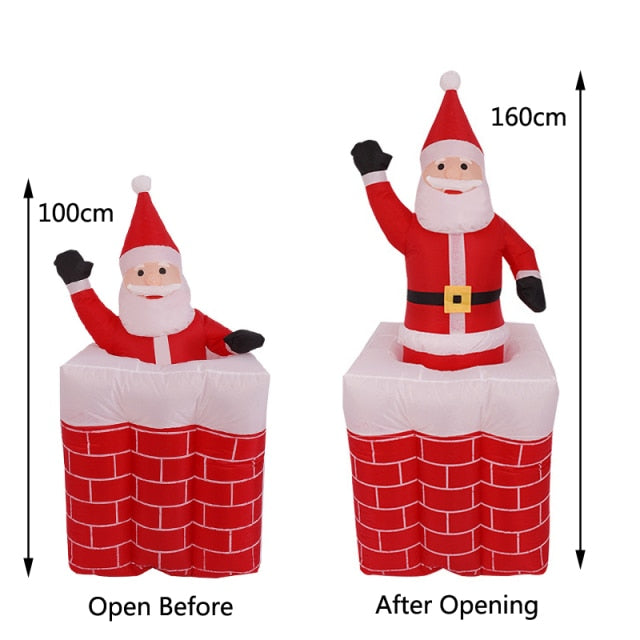 Santa Claus Riding Polar Bear 2M Christmas Inflatable