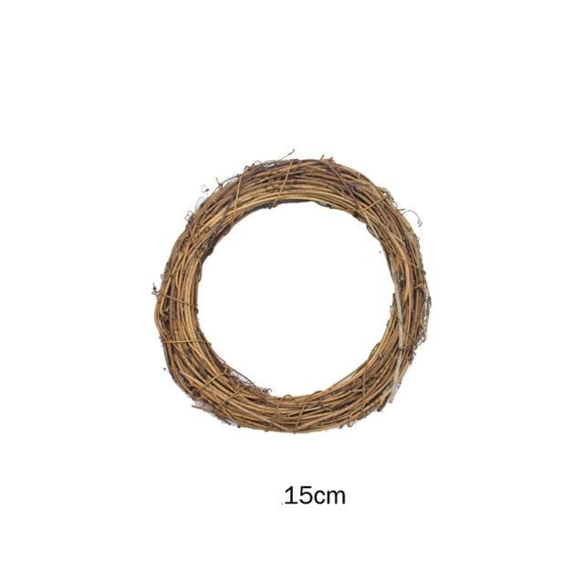 10cm/15cm/20cm Rattan Ring Artificial Flowers Garland Dried Plants Frame - Christmas Trees USA