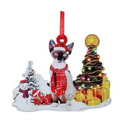Hand-Painting Wooden Christmas Cat Cute Hanging Ornament