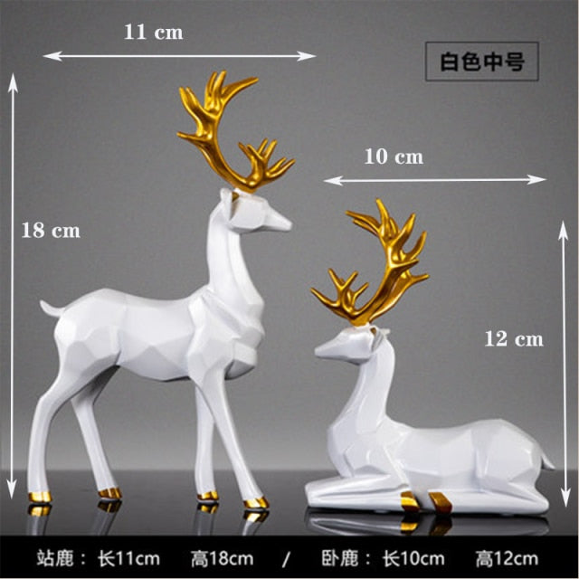 Geometric Deer Figurine LED For Decorations