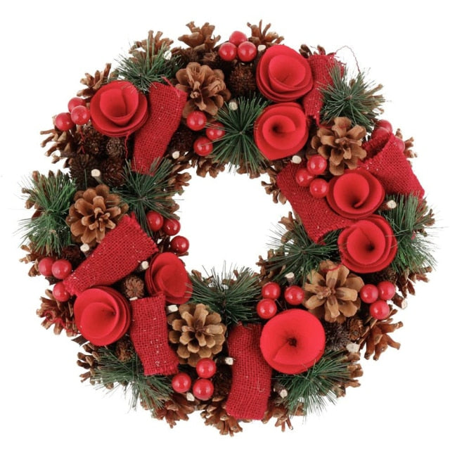 Artificial Pinecone Red Berries Flower Garland