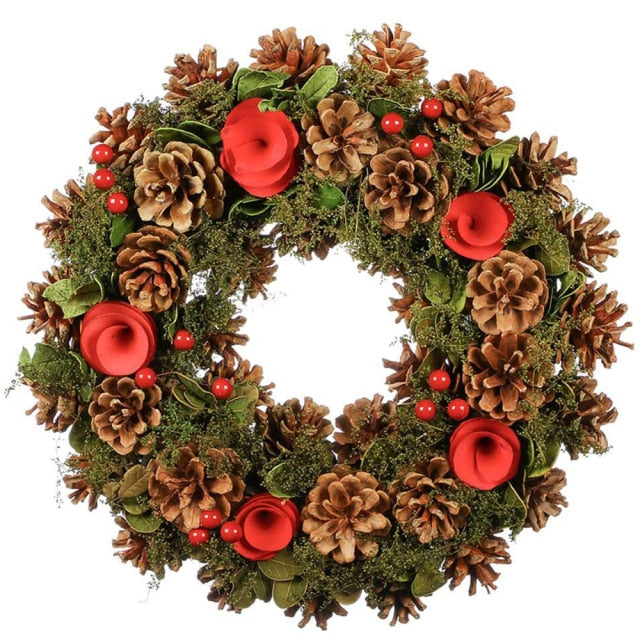 Artificial Pinecone Red Berries Flower Garland