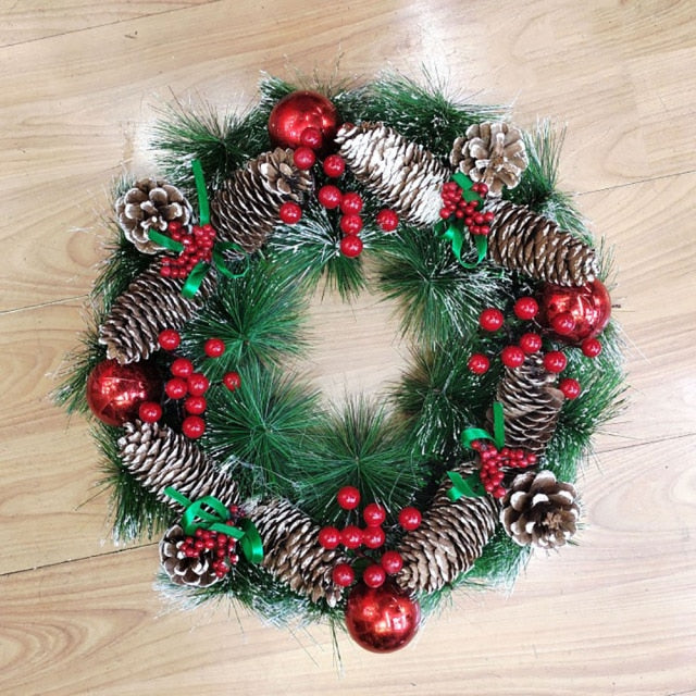 Artificial Pinecone Red Berries Flower Garland