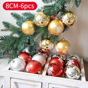 Christmas Tree Ornament Pendant Hand Painted Christmas Ball 6pcs