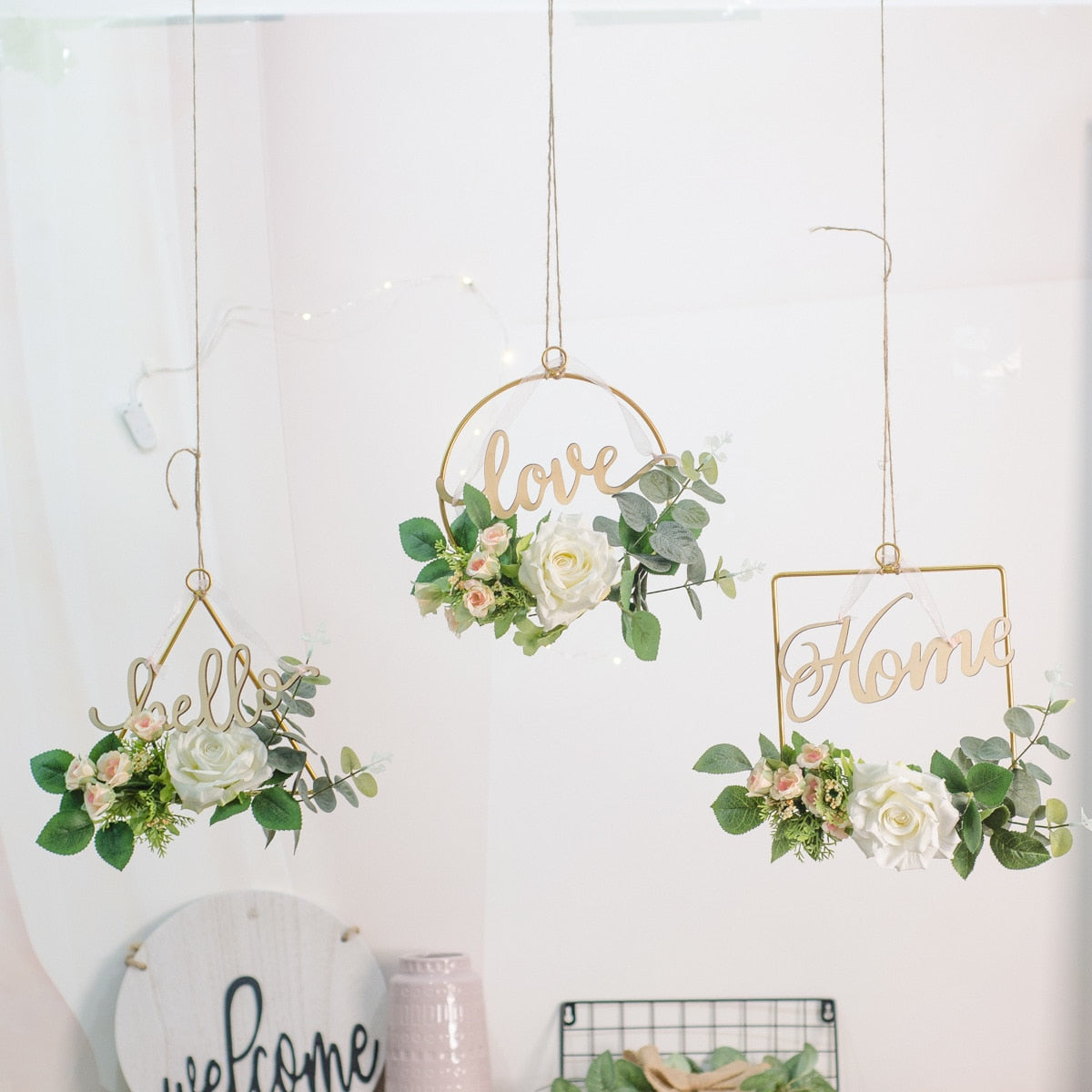 Metal Iron Ring Wall Hanging Garland