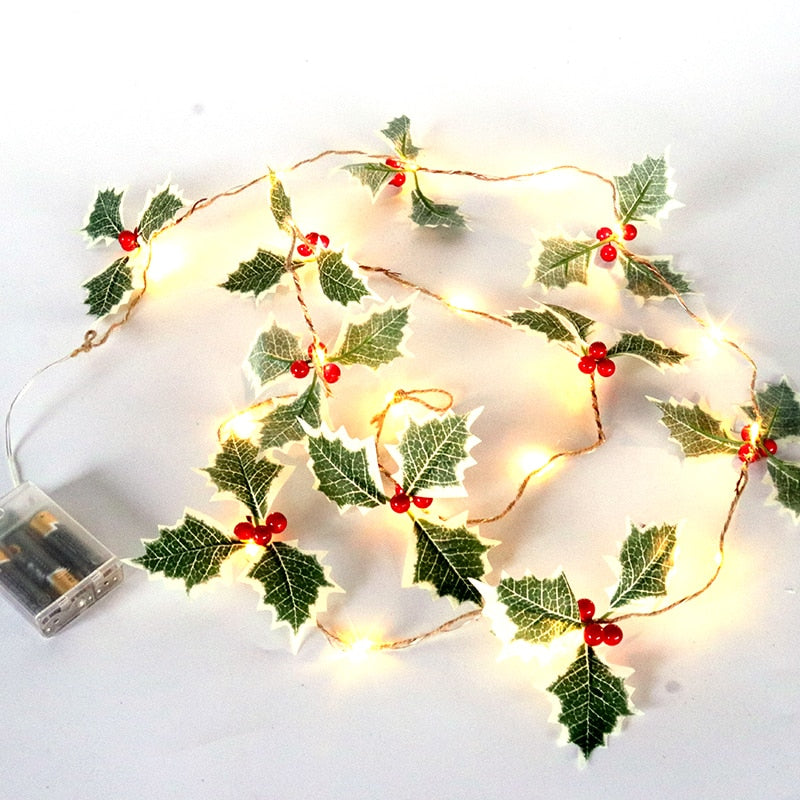 Christmas Mistletoe Flower LED String Lights