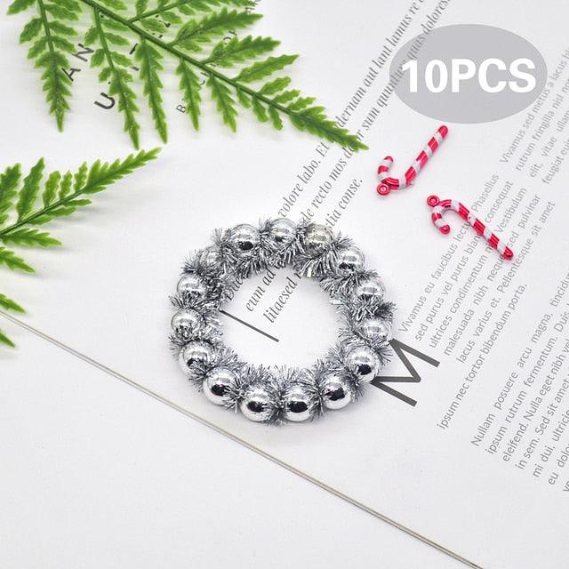 10pcs creative Christmas DIY wall pendant bead ring - Christmas Trees USA