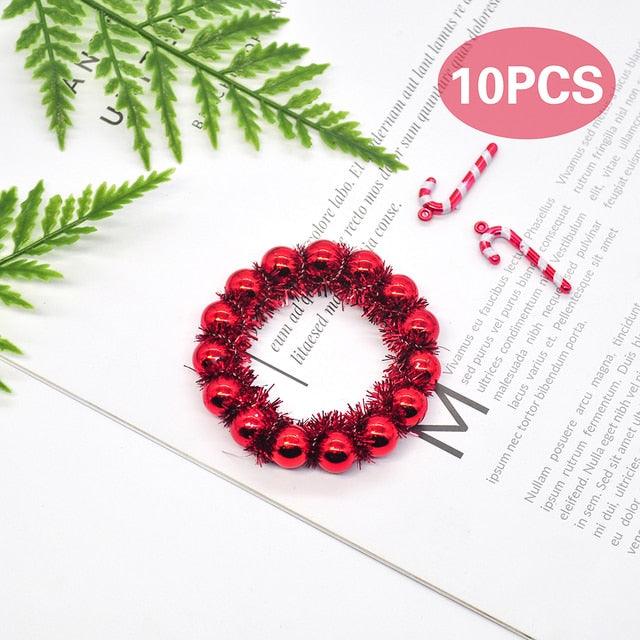 10pcs creative Christmas DIY wall pendant bead ring - Christmas Trees USA
