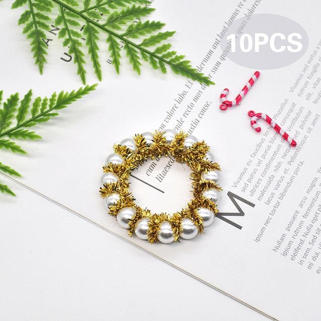 10pcs creative Christmas DIY wall pendant bead ring - Christmas Trees USA