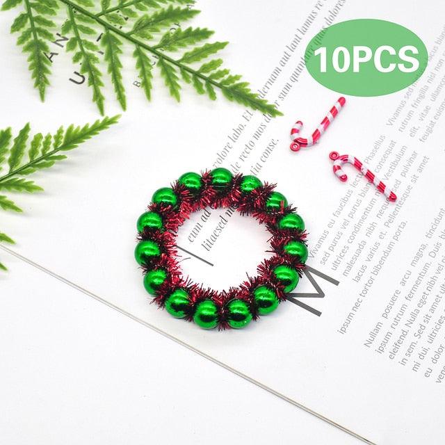 10pcs creative Christmas DIY wall pendant bead ring - Christmas Trees USA