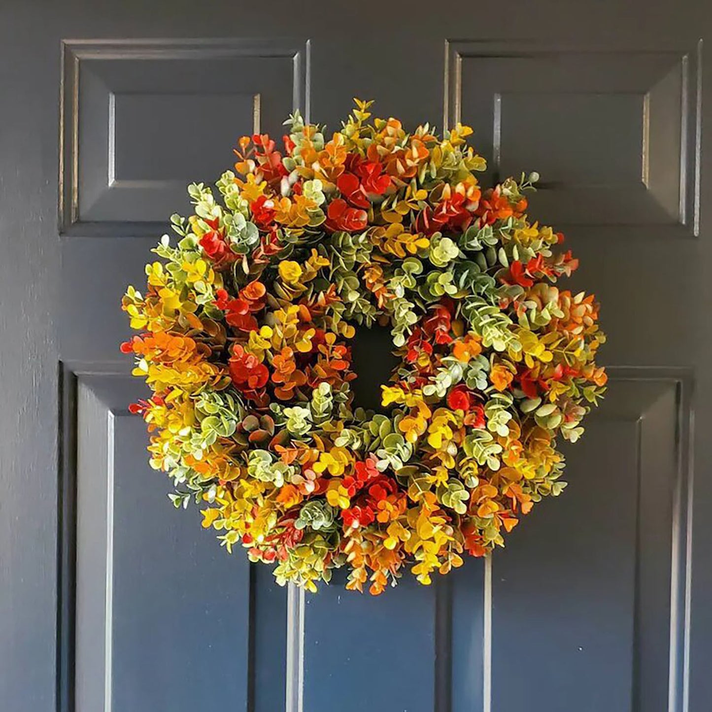 Autumn Wreath Round Doorplate House