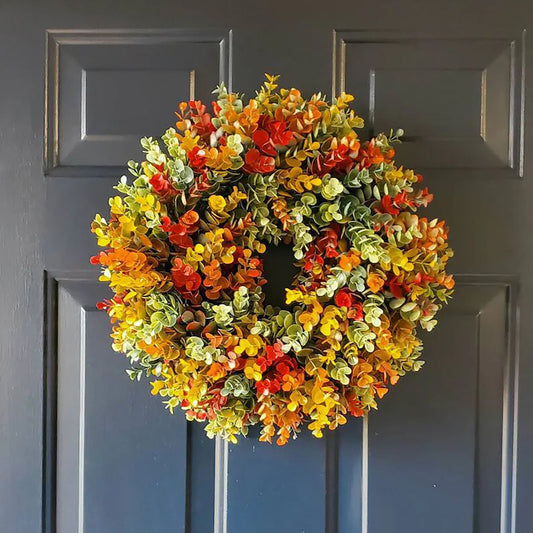 Autumn Wreath Round Doorplate House