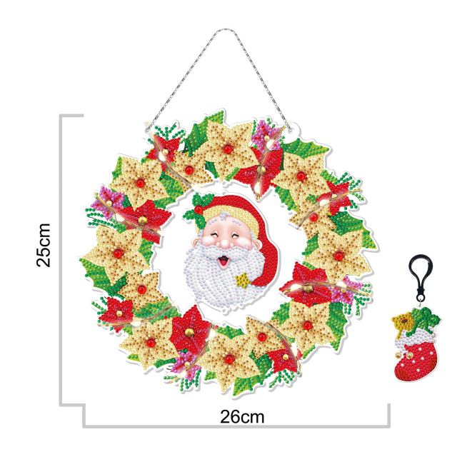 Christmas LED Light Special Shaped Diamond Mosaic Wreath