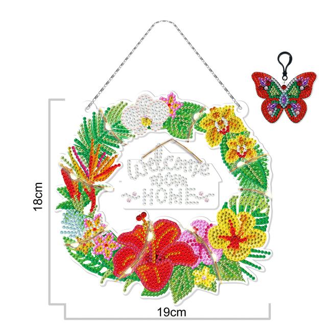 Christmas LED Light Special Shaped Diamond Mosaic Wreath