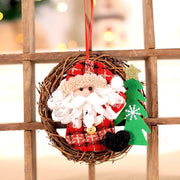 Christmas Small DIY Santa Claus Elk Snowman Door Tree Wreath