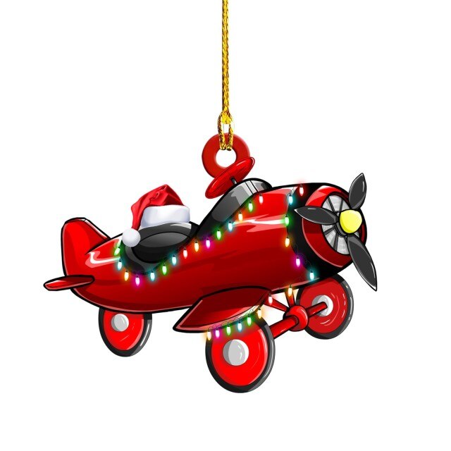 Car Airplane Truck Christmas Ornaments