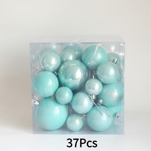 Nordic Baby Blue Pearlescent Champagne Golden Christmas Ball Ornament